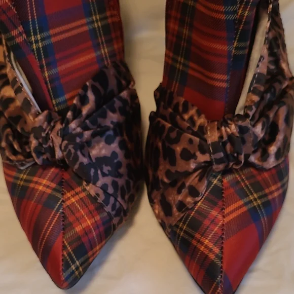 Plaid and Leopard Print Women's Shoes - Picture 11 of 15